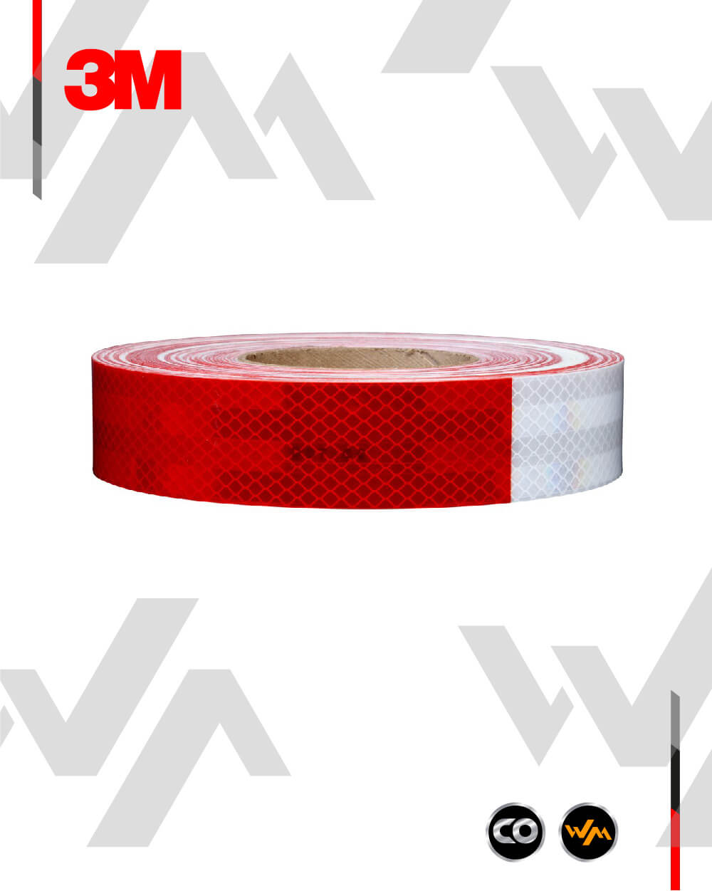 Caja cinta reflectante rojo/blanco 45.7 metros